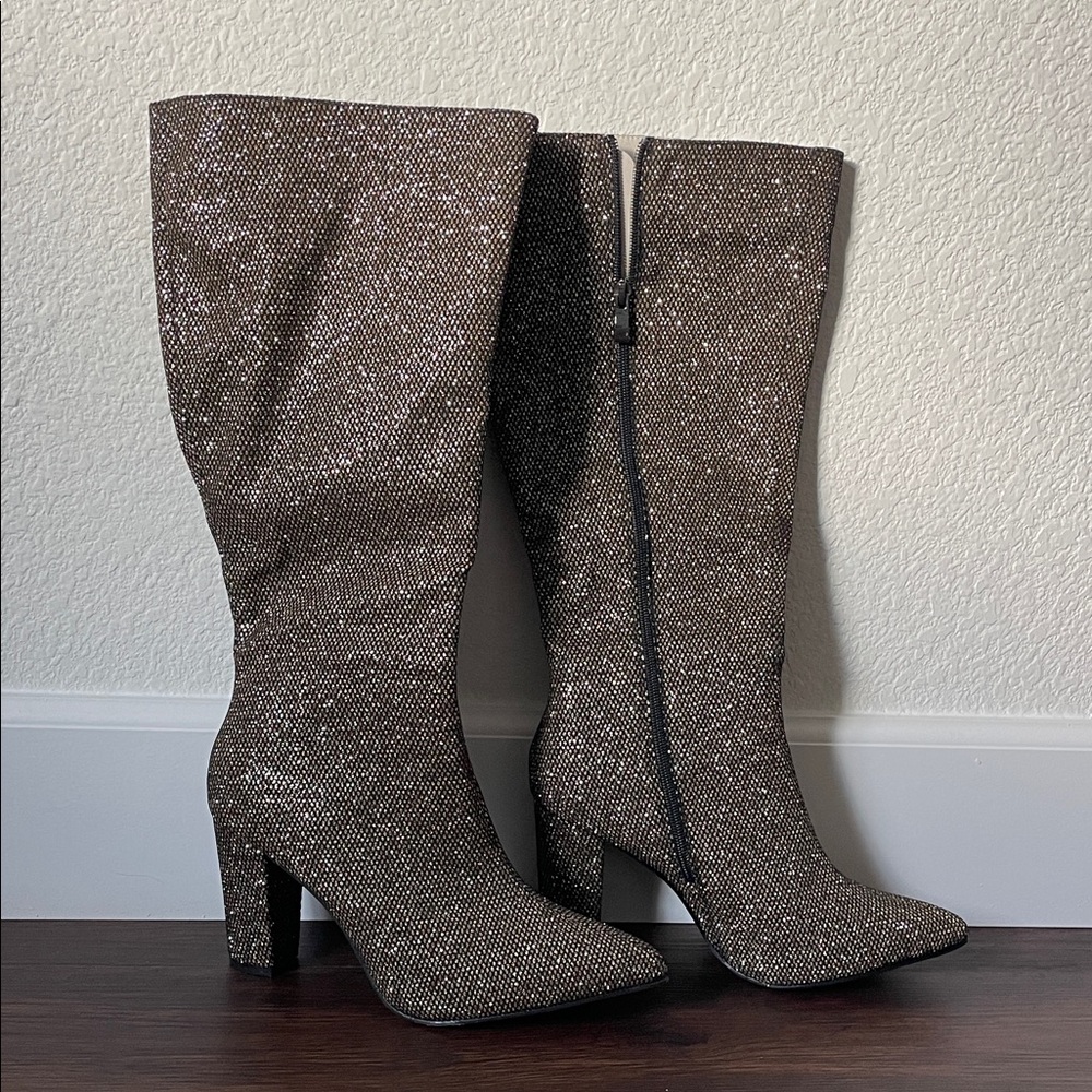 Gold Glitter Tall Women's Boots